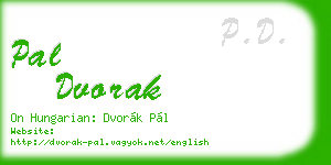 pal dvorak business card